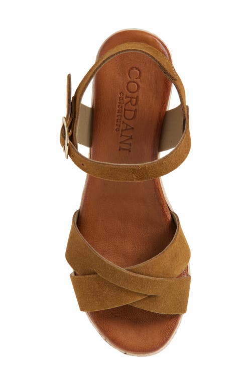 Cordani Bazil Espadrille Ankle Strap Platform Wedge Sandal In Cuero