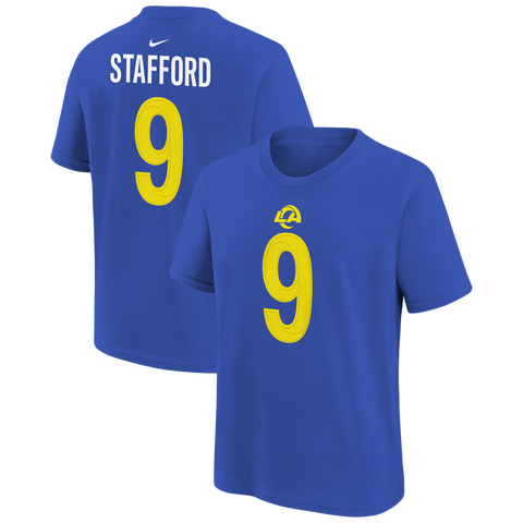 Youth Nike Matthew Stafford Royal Los Angeles Rams Player Name & Number T-Shirt