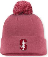 Nike Men's Nike Pink Stanford Cardinal Primetime Peak Campus Cuffed Knit Hat with Pom