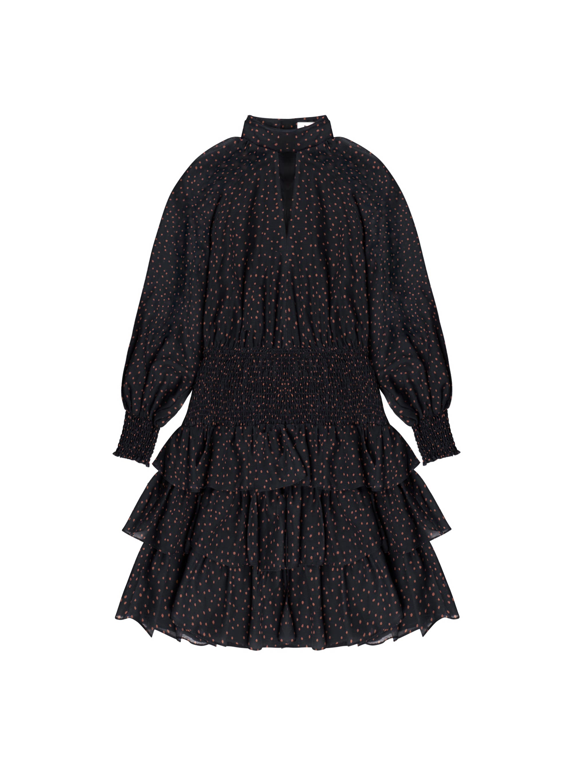 Dash Print Tiered Mini Dress - image 2