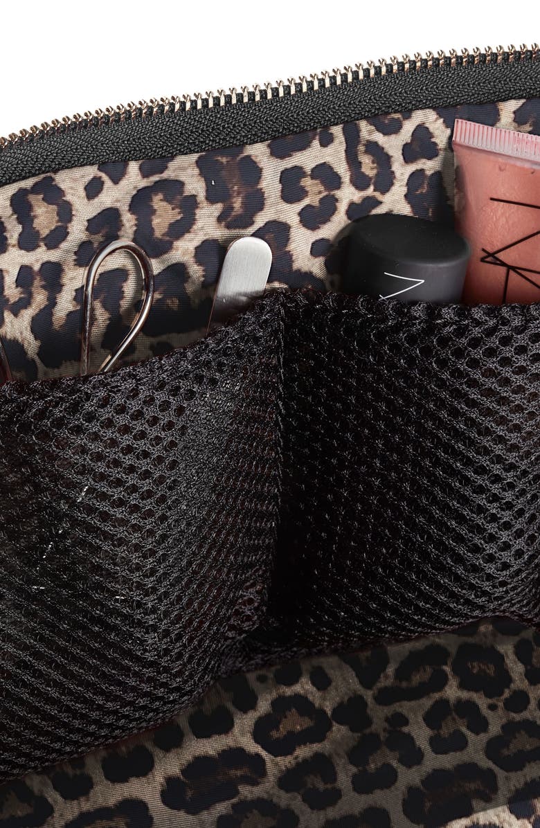 KUSSHI Signature Makeup Bag, Alternate, color, Black/ Leopard