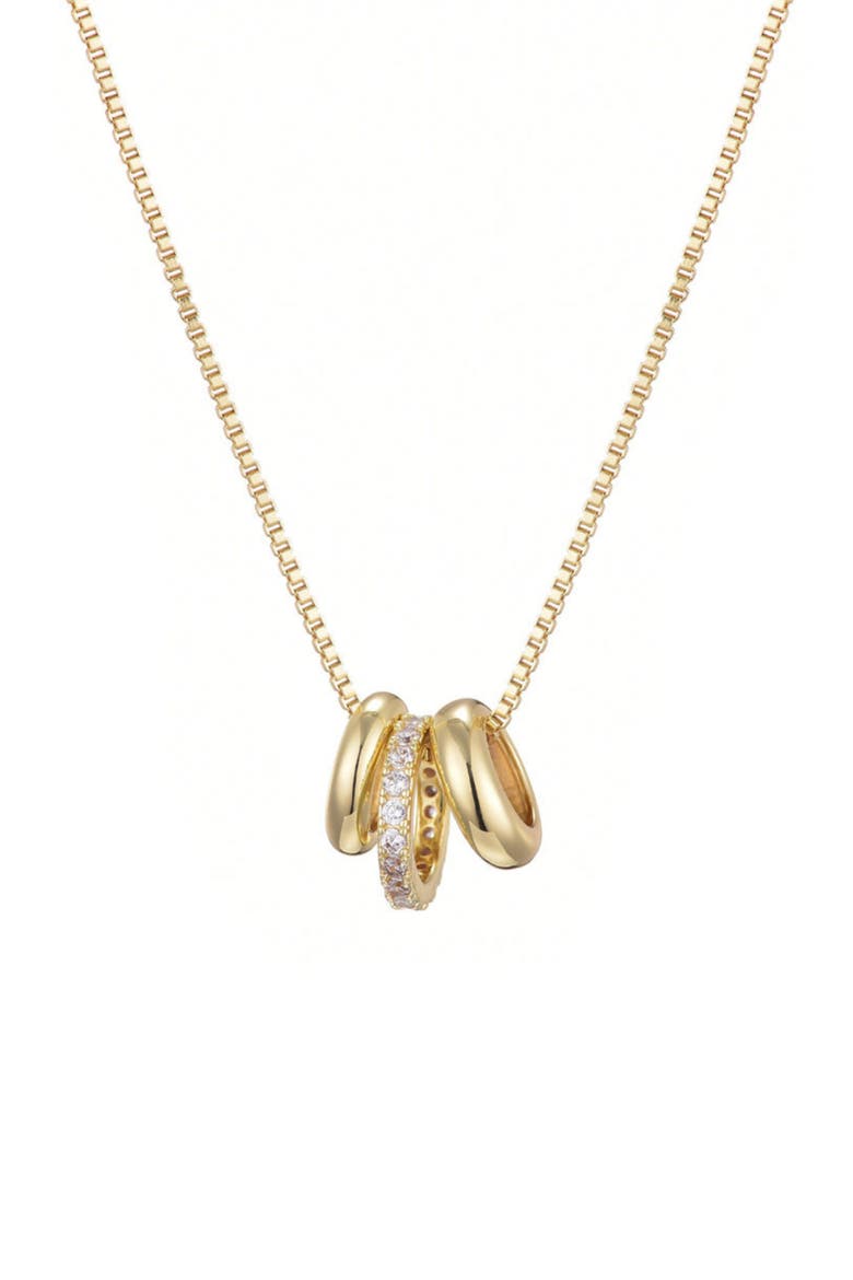 3-Ring Necklace, Main, color, GOLD