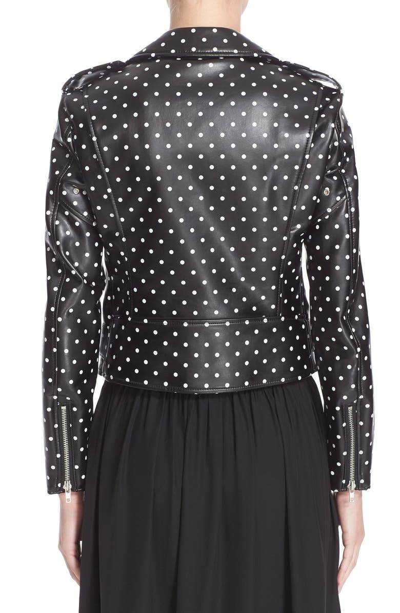 Comme des Garçons Polka Dot Faux Leather Moto Jacket, Alternate, color,