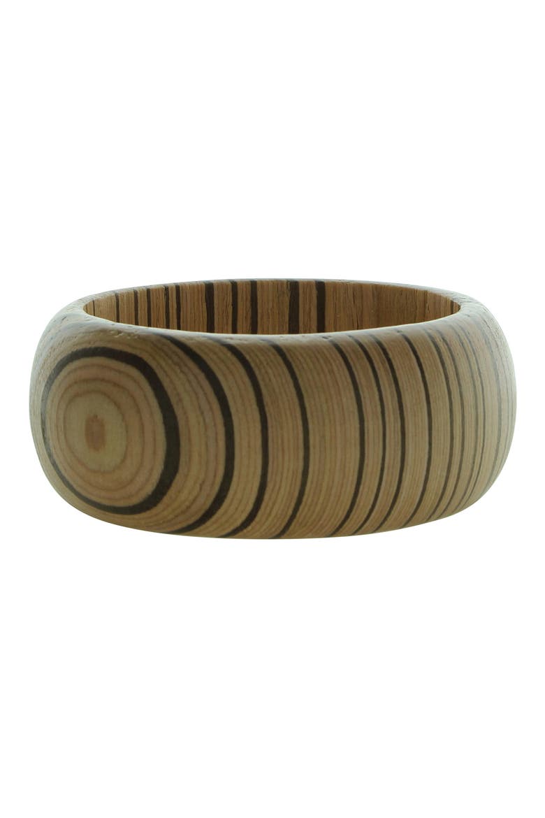 Boho Wood Bangle Bracelet, Main, color, BROWN