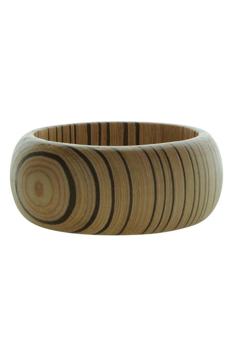 Boho Wood Bangle Bracelet