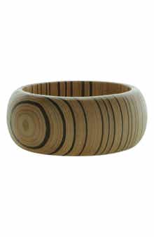 OLIVIA WELLES Boho Wood Bangle Bracelet