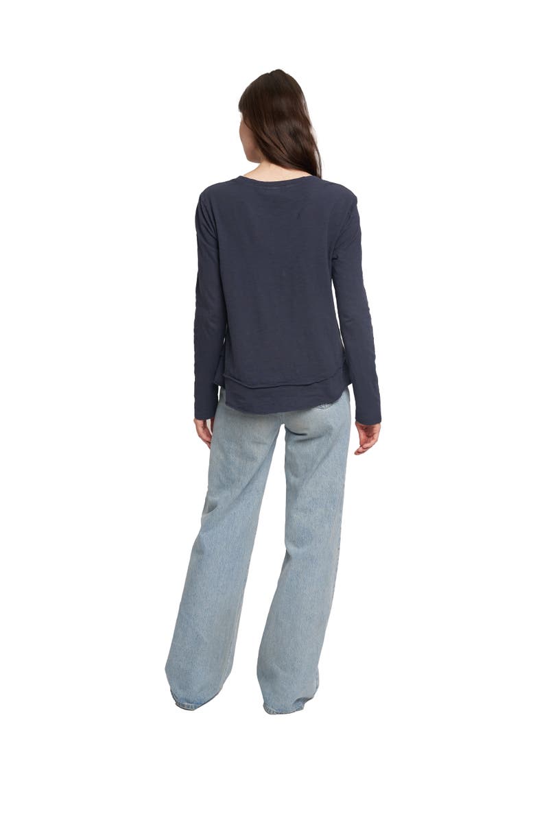 WILT Clothing Long Sleeve Mock Layer Tee, Alternate, color, Black