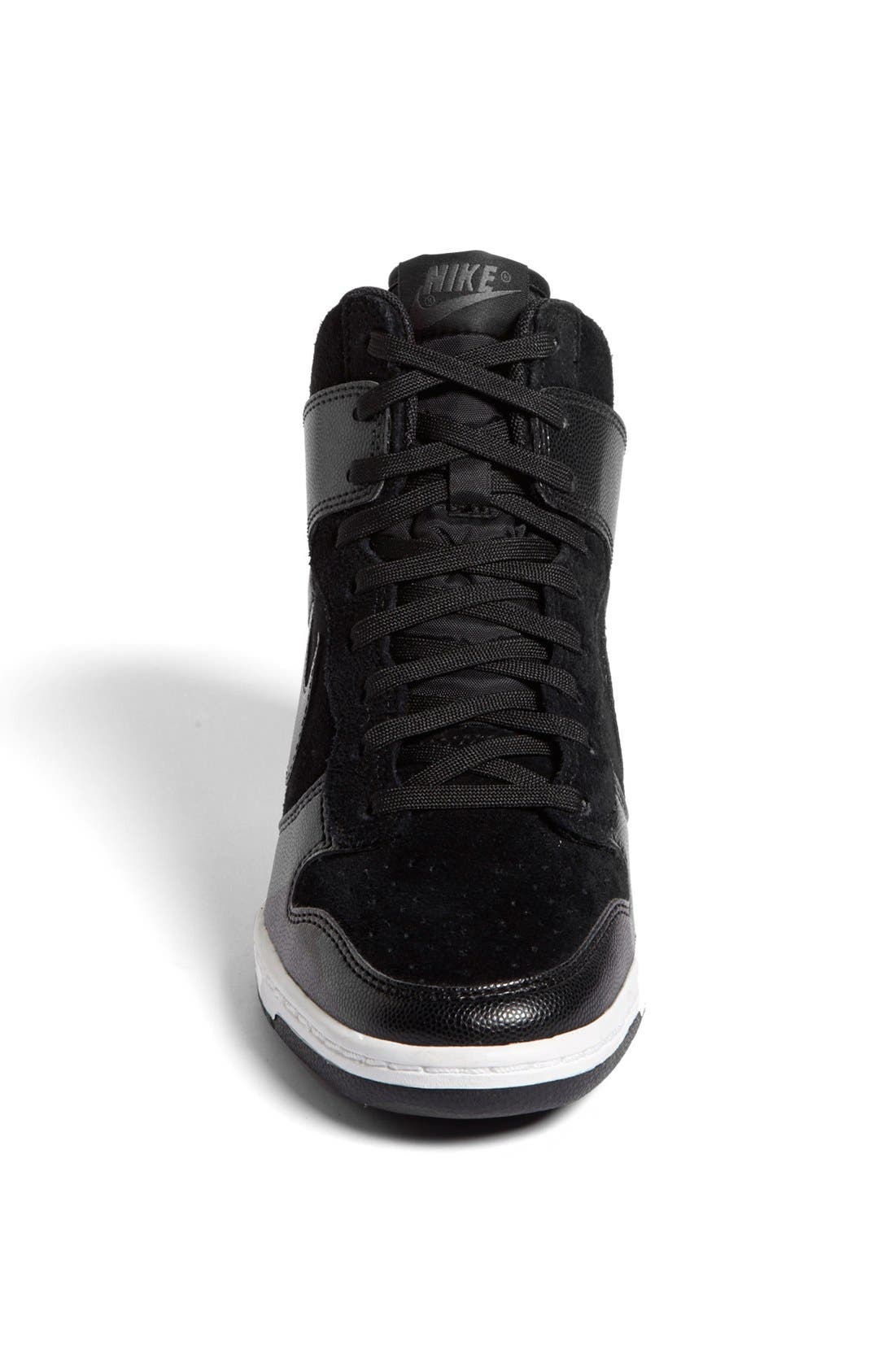 'Dunk Sky Hi' Wedge Sneaker, Alternate, color, BLACK/ BLACK