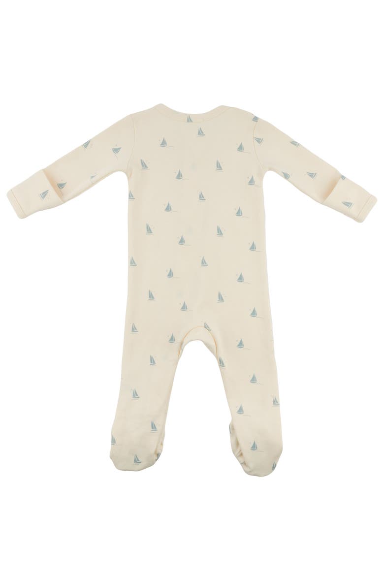 Mini Sailboats Footie, Alternate, color, Milk
