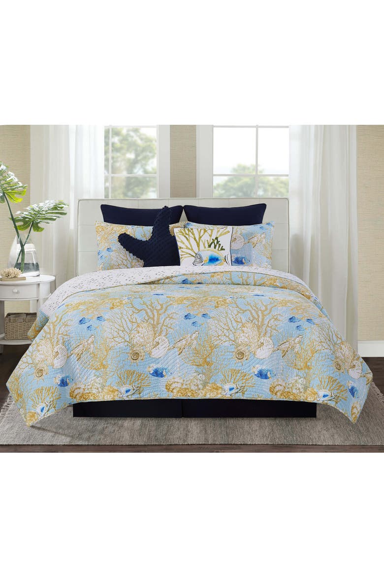 Belmont Reef Quilt Bedding Collection, Alternate, color, Yellow