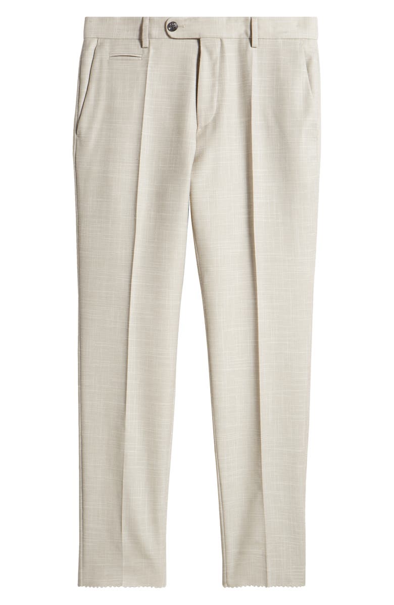 BOSS Genius Flat Front Slub Wool Blend Dress Pants, Main, color, 