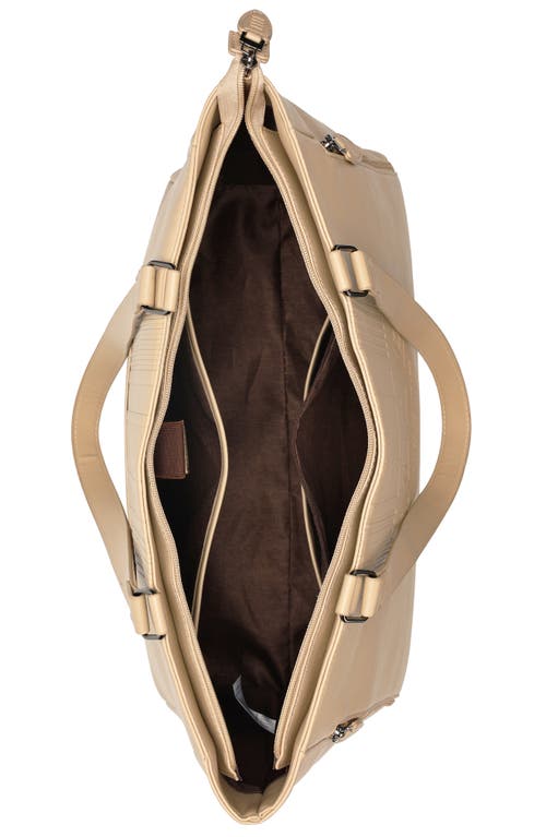 Elle Roamer 24l Vegan Leather Weekender Tote Bag In Brown