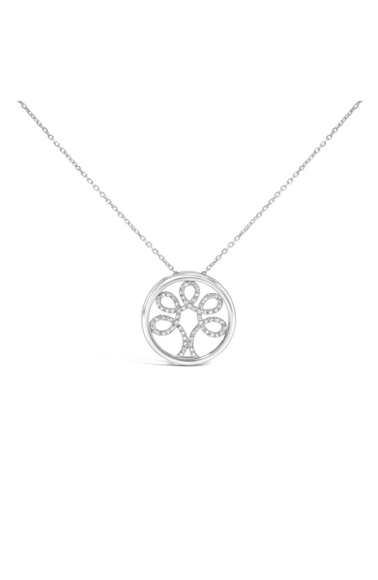 Haus of Brilliance Silver 1/10 Cttw Diamond Tree of Life Pendant Necklace, Main, color, White