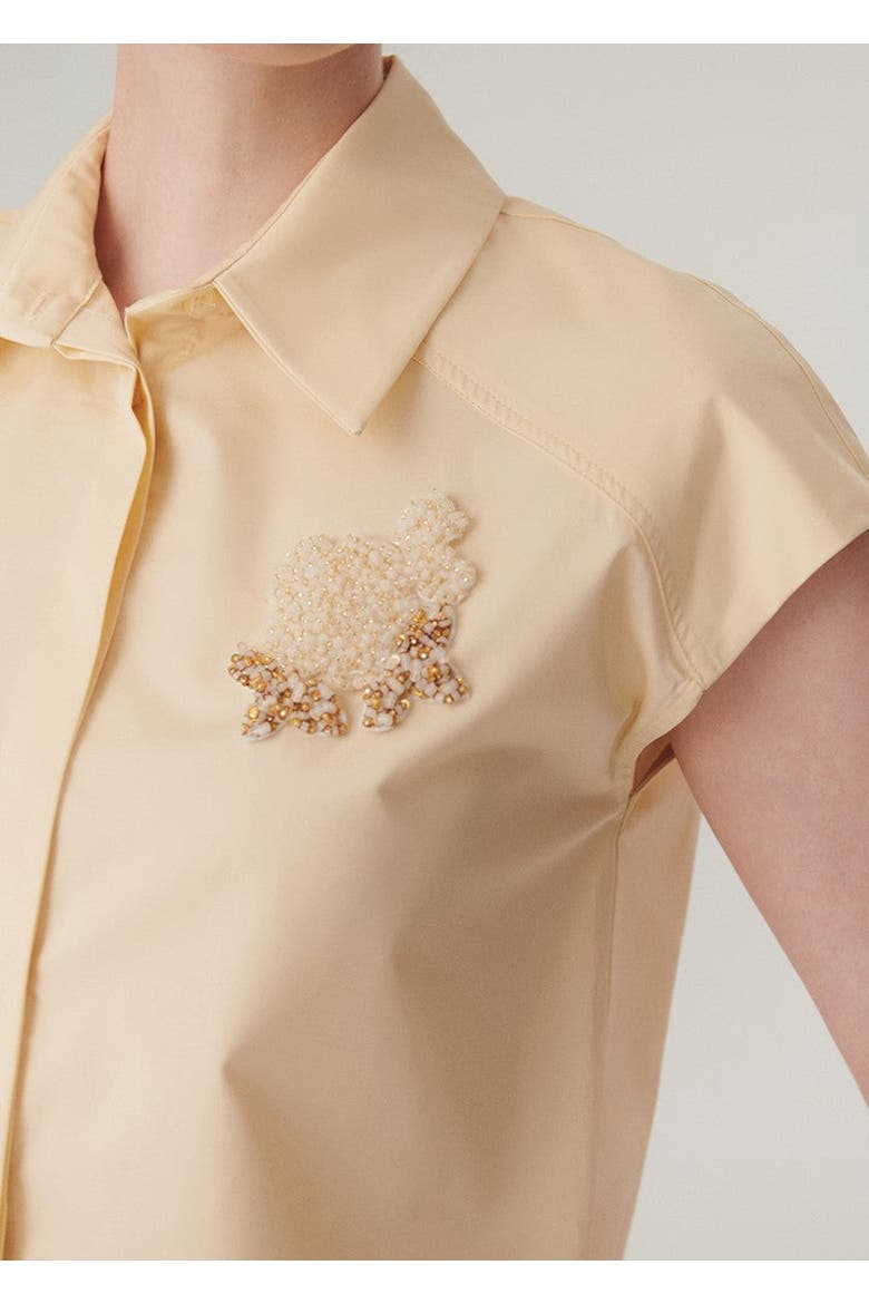 Hallie Embroidered Shirt, Alternate, color, LIGHT YELLOW