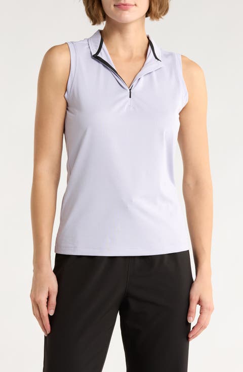 Brynn Sleeveless Half Zip Polo