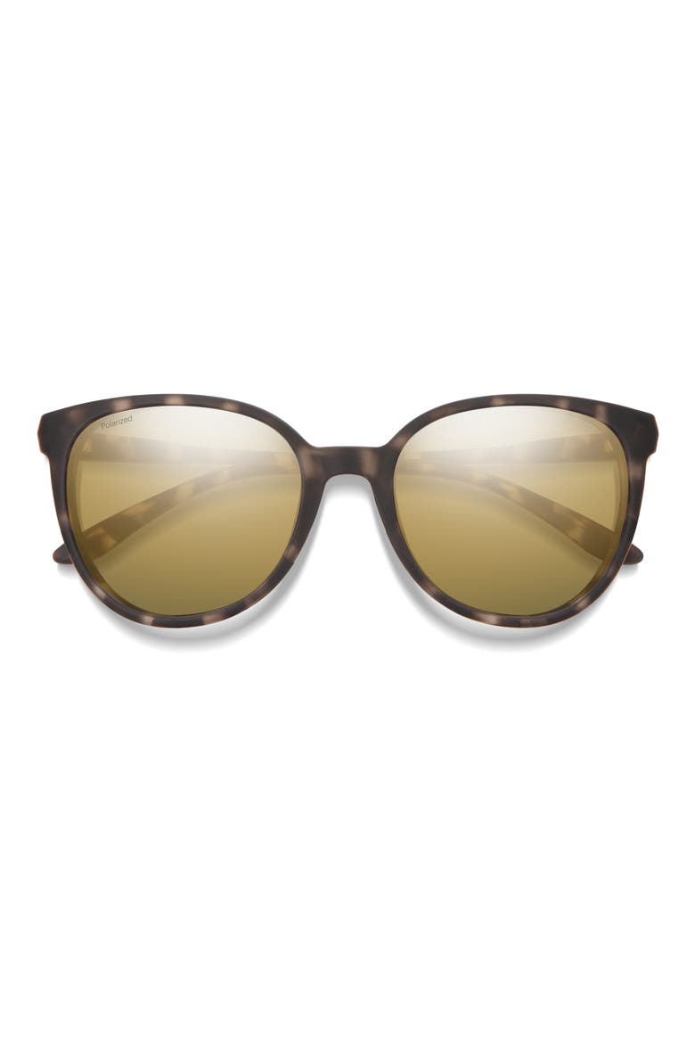Cheetah 54mm Polarized Round Sunglasses, Main, color, MATTE ASH TORTOISE / GOLD