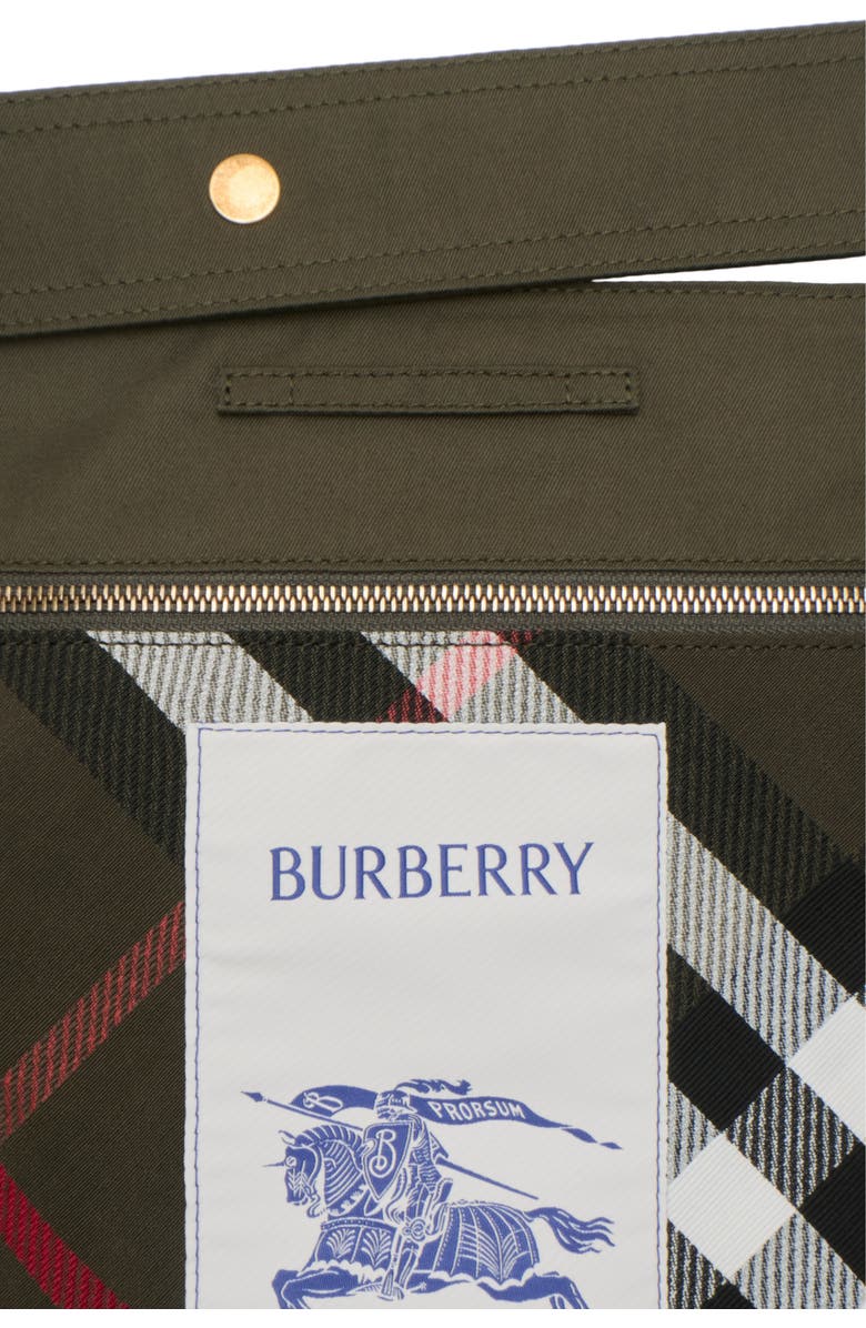 Burberry Small Trench Tote, Alternate, color, Military
