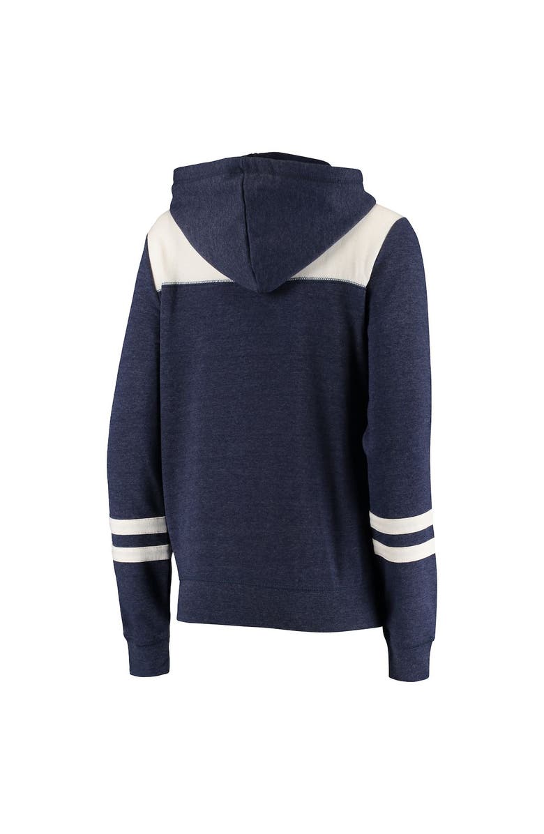 New Era Women's New Era Heathered Navy/White Minnesota Twins Colorblock Tri-Blend Pullover Hoodie, Alternate, color,