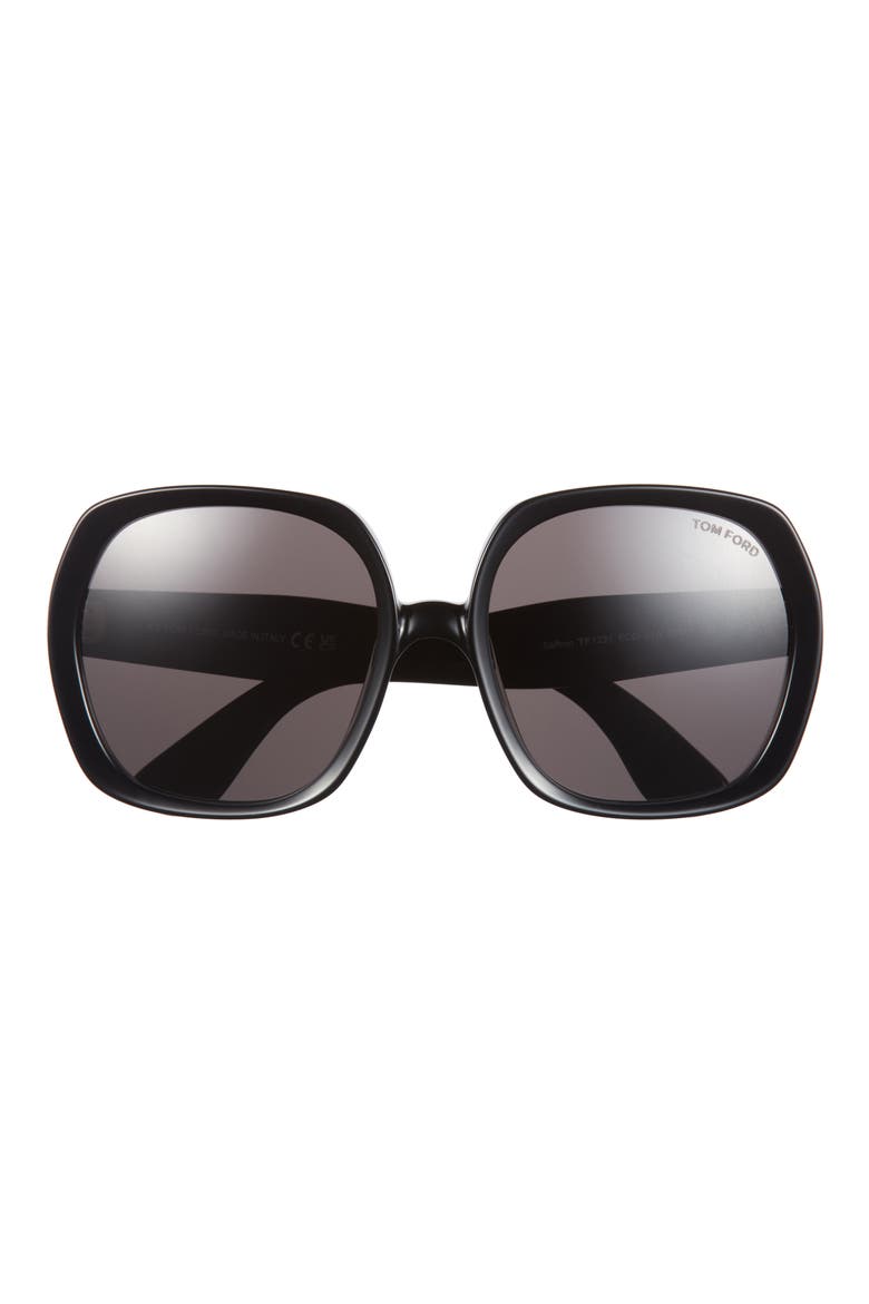 54mm Square Sunglasses, Main, color, SHINY BLACK / SMOKE