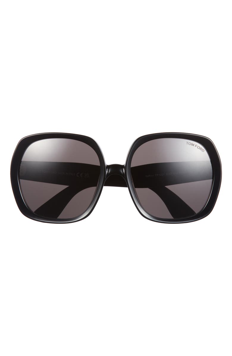 TOM FORD 54mm Square Sunglasses, Main, color, Shiny Black / Smoke