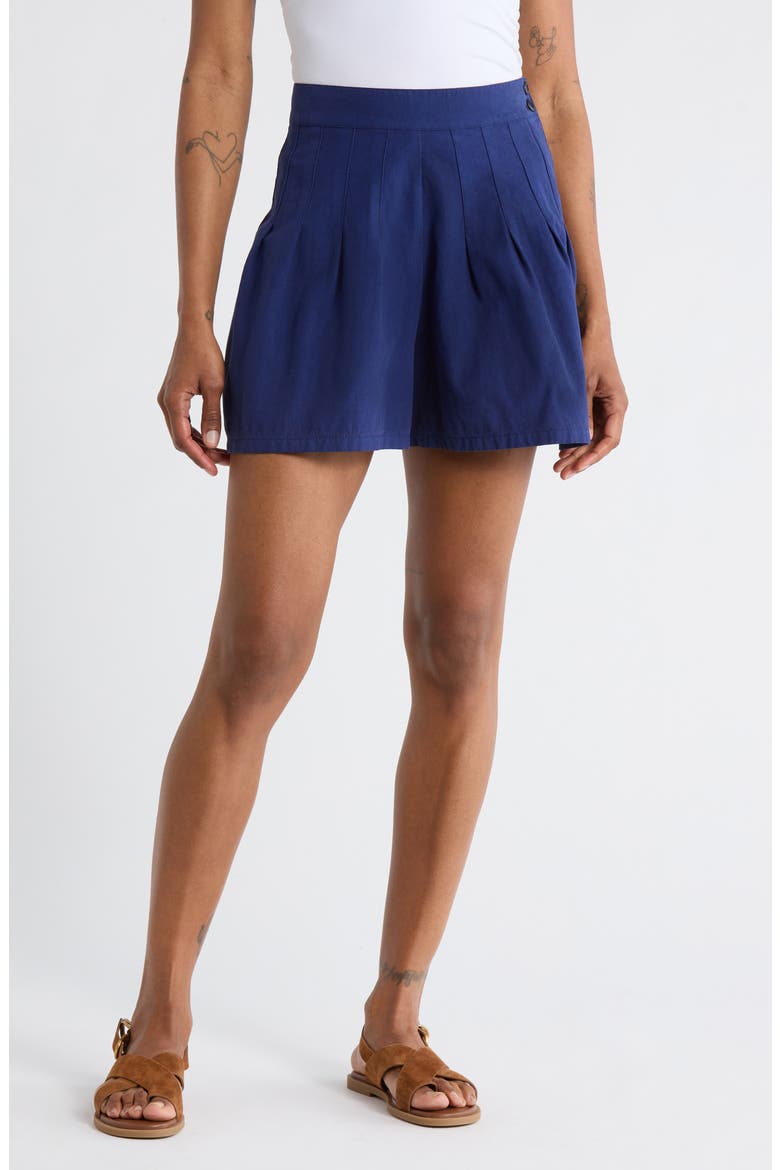 The Pleated Shorts, Main, color, FRENCH BLUE