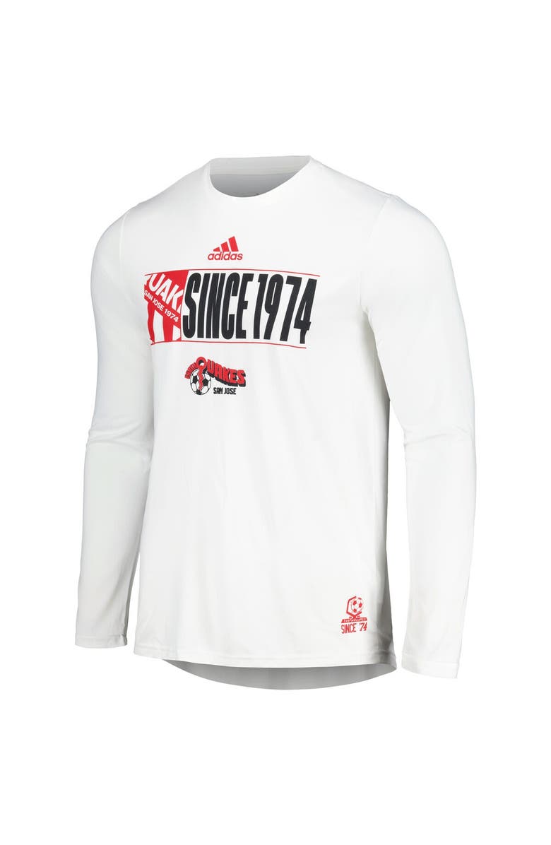 adidas Men's adidas White San Jose Earthquakes 2024 Jersey Hook AEROREADY Long Sleeve T-Shirt, Alternate, color, 
