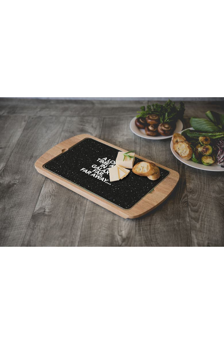 Picnic Time Billboard Glass Top Serving Tray, Alternate, color, Black