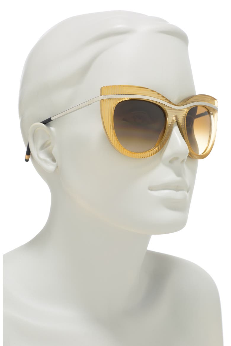 62mm Cat Eye Sunglasses, Alternate, color, CRYSTAL SILVER BROWN