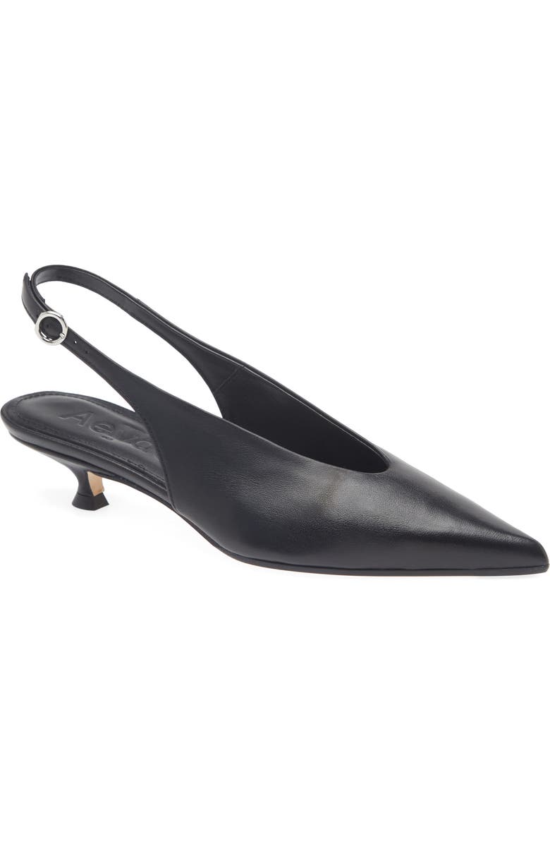 aeyde Camila Slingback Kitten Heel Pump, Main, color, Black