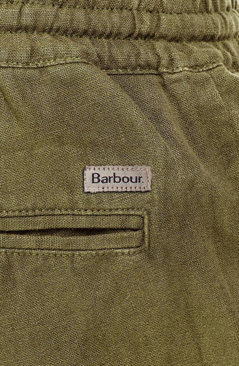 Barbour Linen & Cotton Blend Shorts, Alternate, color, Military Green