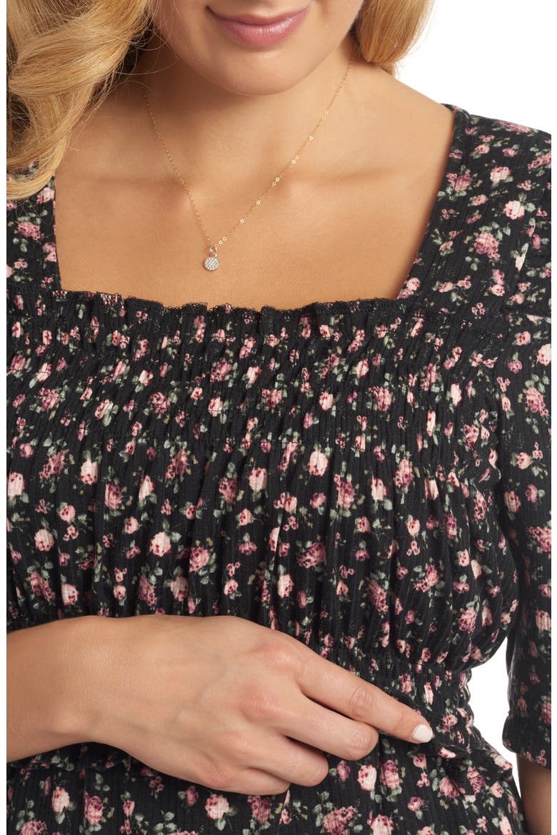 Tracey Maternity/Nursing Top, Alternate, color, BLACK FLORAL