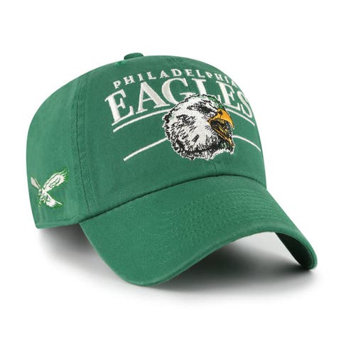 Men's '47 Kelly Green Philadelphia Eagles Throwback Graphic Clean Up Adjustable Hat