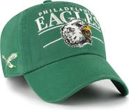 '47 Men's '47 Kelly Green Philadelphia Eagles Throwback Graphic Clean Up Adjustable Hat
