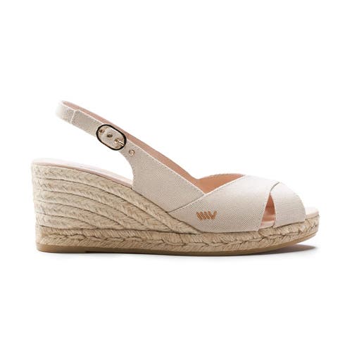 Viscata Llansa Canvas Espadrille Sandal Wedges In Beige