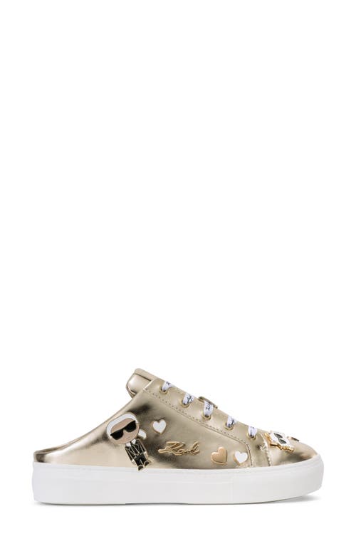 Karl Lagerfeld Paris Cambria Platform Mule Sneaker In Gold