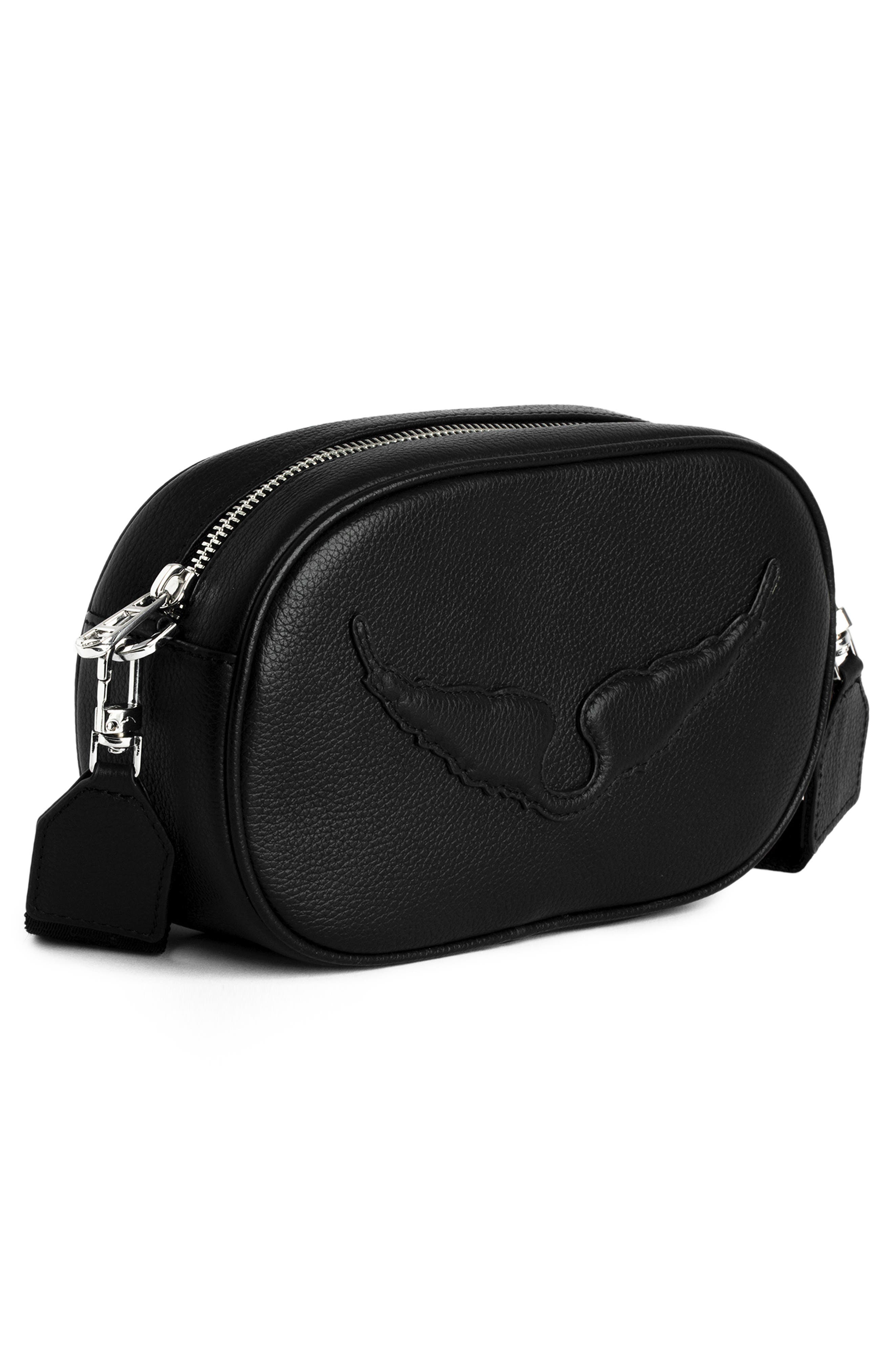 Zadig & Voltaire Rock With You Grained Leather Crossbody Bag, Alternate, color, 