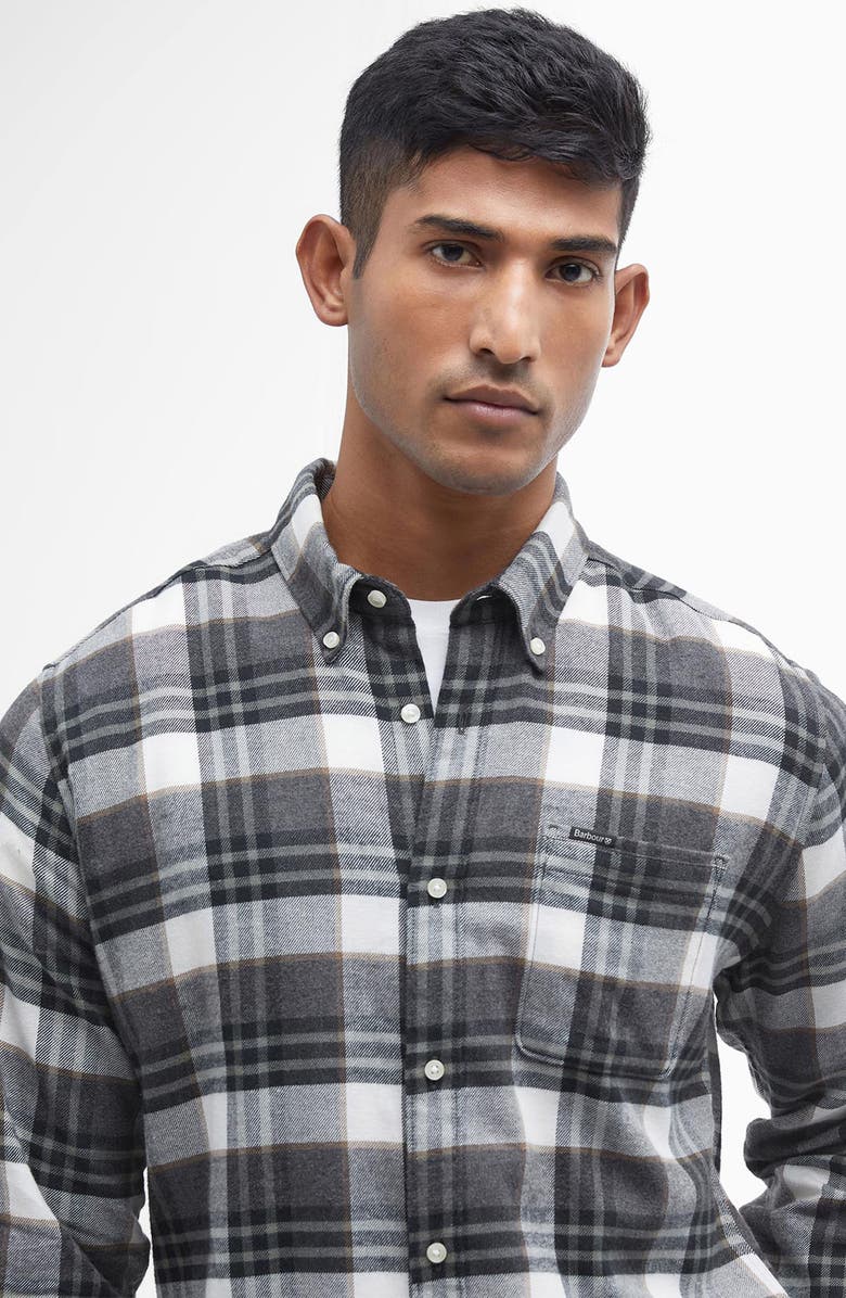 Barbour Fallbay Tailored Fit Flannel Button-Down Shirt, Alternate, color, 