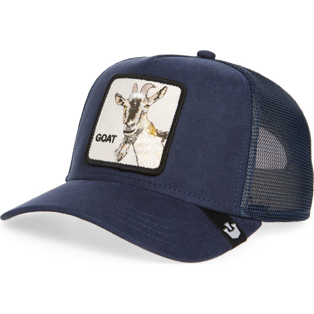 Goorin Bros . The Suede Goat Patch Snapback Trucker Hat In Navy
