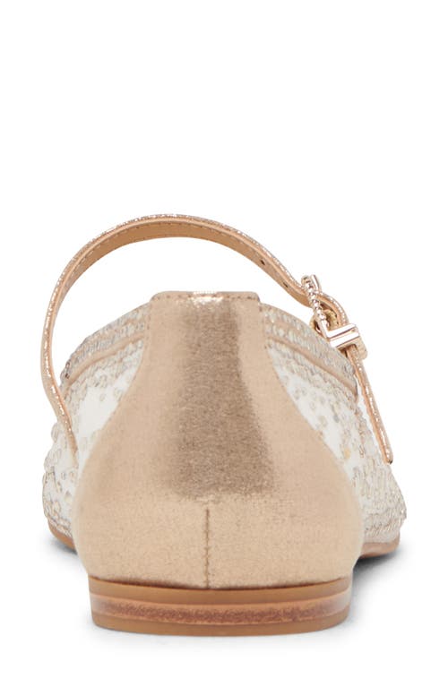 Dolce Vita Ansel Crochet Mary Jane Flat In Lt Gold Mesh
