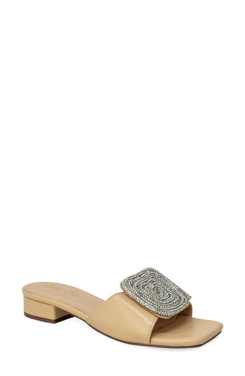 Flores Squared Spiral Rhinestone Sandal (Women)