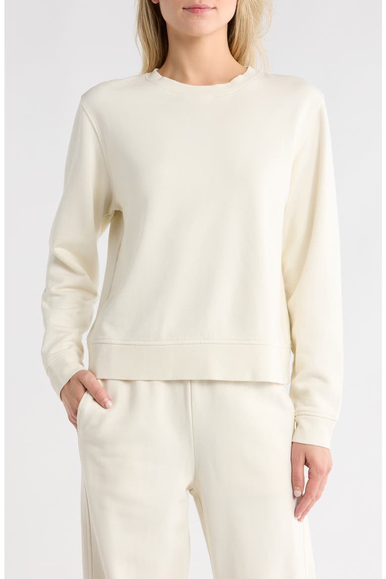 Crewneck Cotton Sweatshirt, Main, color, OFF WHITE