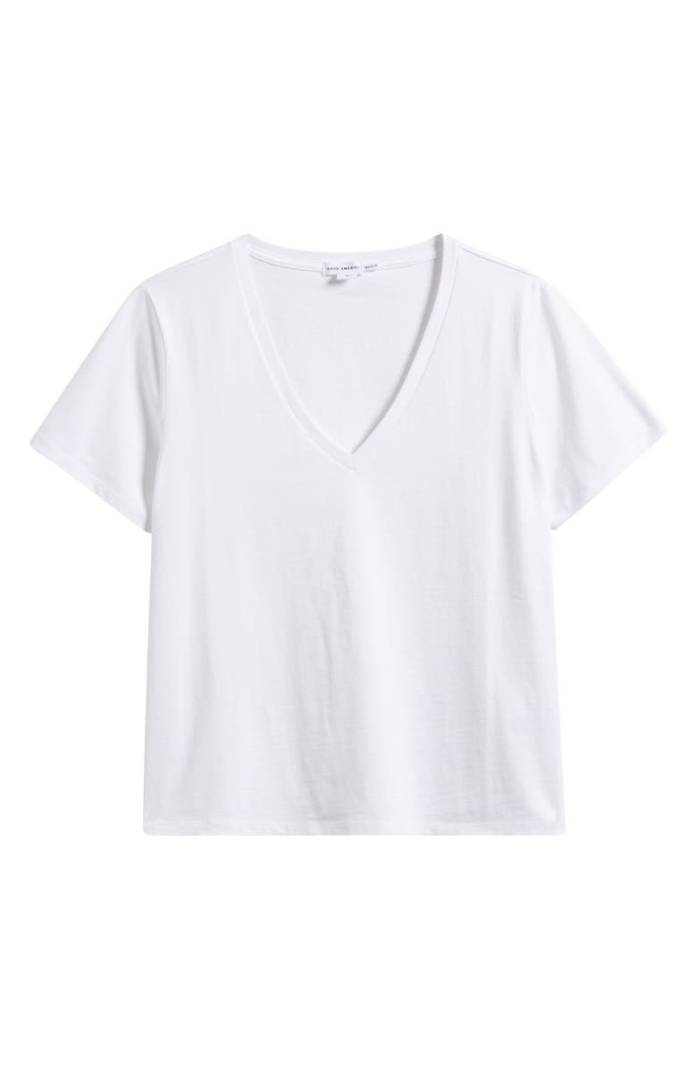 Good American Heritage V-Neck T-Shirt, Alternate, color, White001