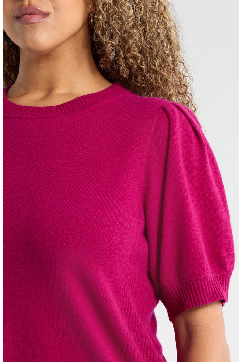 Puff Sleeve Wool & Cashmere Sweater, Alternate, color, PINK PLUMIER