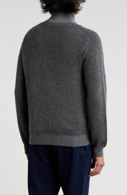 Amicale Rib Cashmere Zip Jacket In Blue