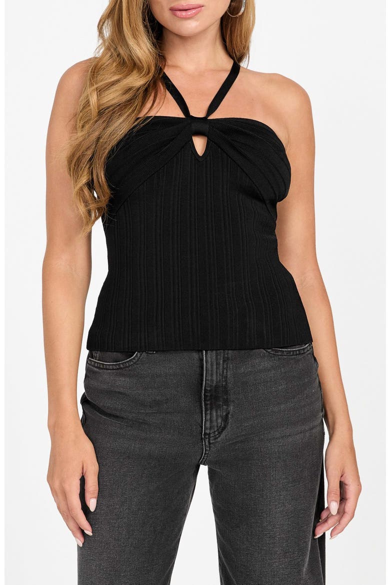 Sofie Mirage Halter Sweater Tank, Main, color, BLACK-BLACK