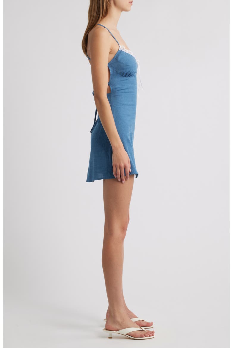 Open Back Minidress, Alternate, color, DENIM BLUE