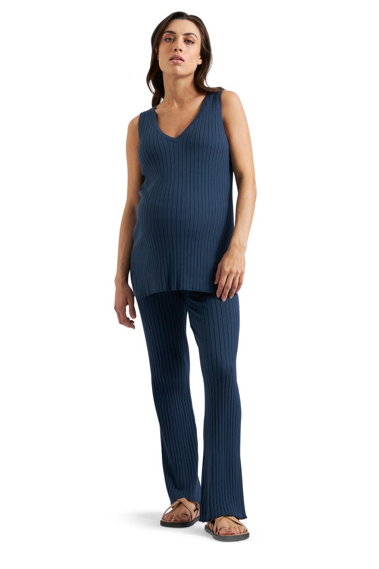 Sienna Rib Knit Pant, Alternate, color, FRENCH NAVY
