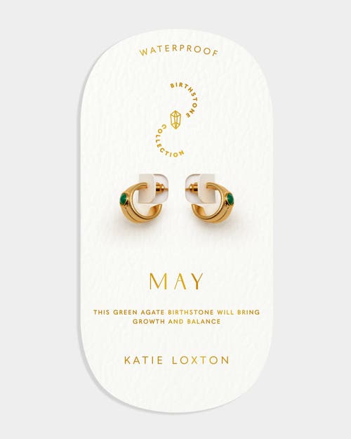 Katie Loxton 'may' Waterproof Gold Birthstone Hoop Earrings In Gold