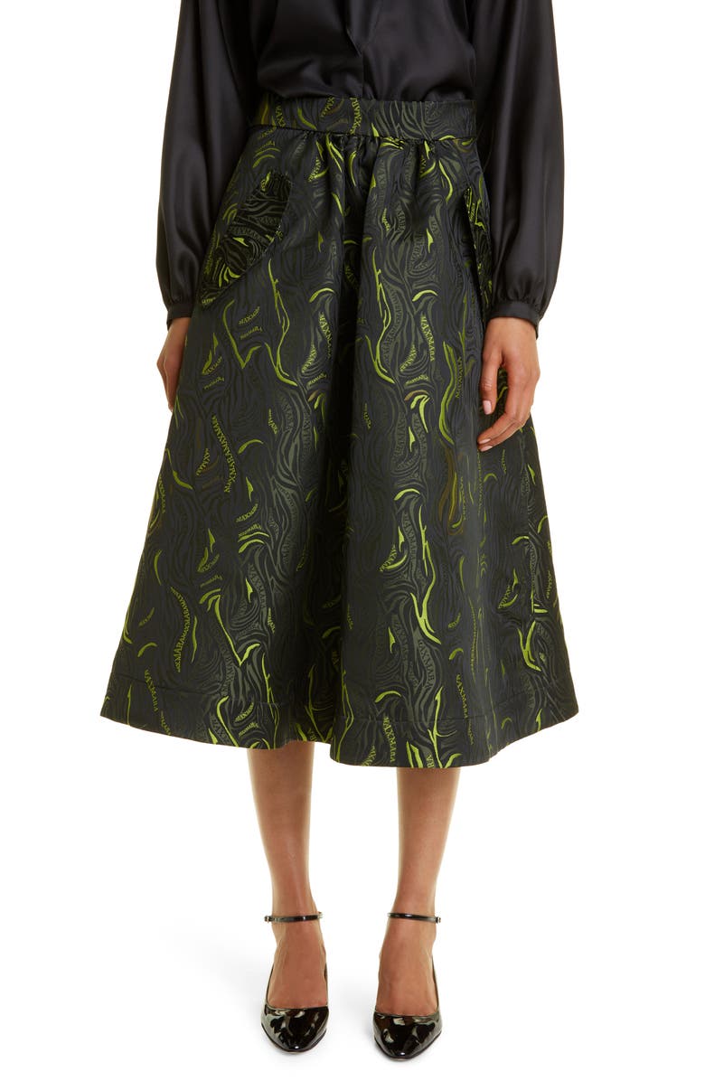 Max Mara Cellula Logo Embroidery Skirt, Main, color,