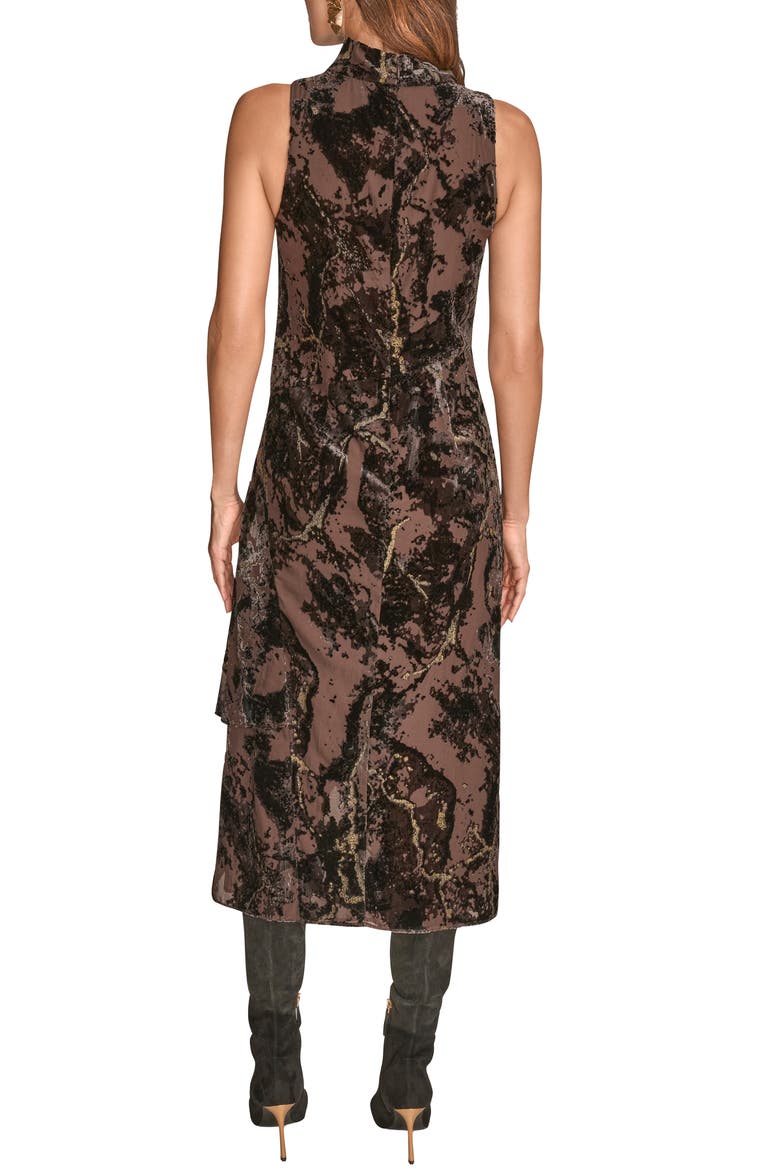 Sleeveless Metallic Burnout Midi Dress, Alternate, color, CHOCOLATE PLUM